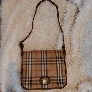 Vintage Burberrys Haymarket Check Pattern Shoulder Bag